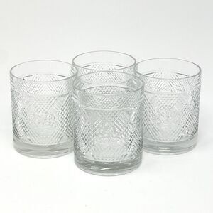 Ralph Lauren Safari Plaid Crest Double Old Fashioned Rocks Glasses Set Of 4